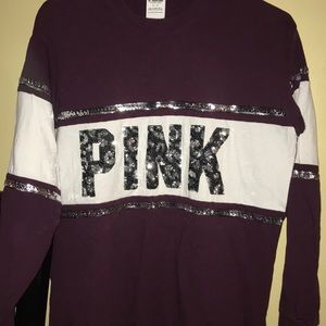 PINK Oversized Long Sleeve T Shirt